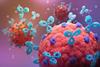 Antibodies,Attack,A,Cancer,Cell,Or,Bacterium,,3d,Illustration.