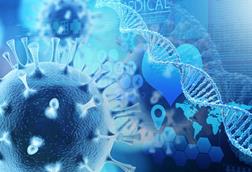 Close-up,Of,Virus,Cells,Or,Bacteria,On,Light,Background