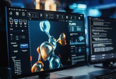 Computer,Screen,With,Molecular,Modelling,Software,With,Animated,Chemical,And