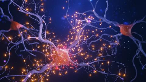 3d,Illustration,Of,Neuron,Cells,With,Light,Pulses,On,A