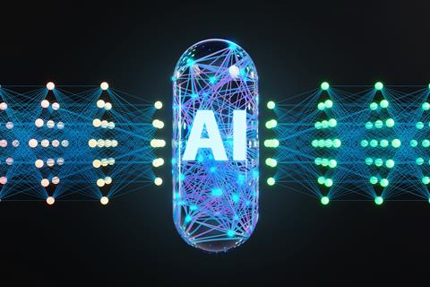 Glowing,Neural,Network,Inside,A,Transparent,Antibiotic,Capsule,Surrounded,By