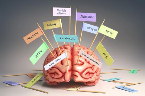 Image,Of,A,Brain,On,The,Table,With,Various,Nameplates