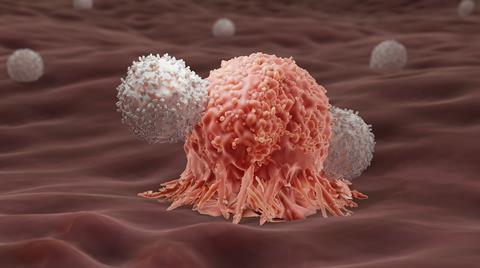 Car,T-cells,Attacking,A,Cancer,Cell,,3d,Illustration
