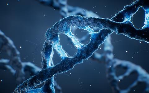 Biological,Dna,Structure,With,Bioengineering,Concept,,3d,Rendering.,3d,Illustration.