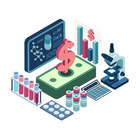 Isometric,Cost,Of,Drug,Development,With,Lab,Equipment,And,Charts