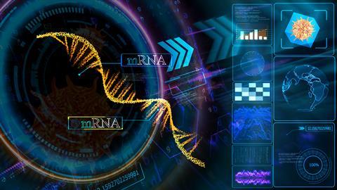 Mrna,On,Quantum,Computer,Inverter,Futuristic,Technology,Digital,Holographic,Process