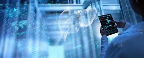 Medicine,Woman,Doctor,Touching,Digital,Medical,Record,Tablet,With,Liver.