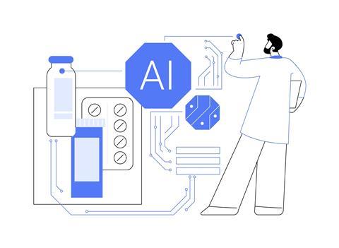 Ai-enhanced,Drug,Discovery,Abstract,Concept,Vector,Illustration.,Research,And,Development.